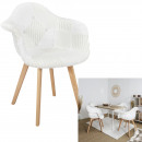 Scandinavian white patchwork armchair