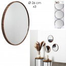 miroir toronto imitation bois d26cm x3