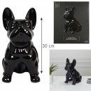 bulldog black ceramic 30cm
