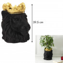 black lion pot cover with golden crown d16cm