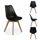 scandinavian chair pp shell upholstered black