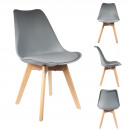 scandinavian chair pp shell upholstered grey