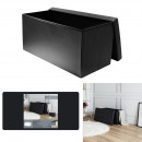 Foldable chest bench pu black