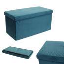 folding chest bench velvet with blue pattern