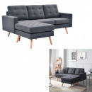 nacka corner sofa grey fabric