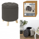 round pouf box eleonor grey