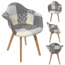 grey patchwork armchair