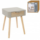 bedside 1 drawer in taupe wood