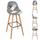 tabouret de bar patchwork gris