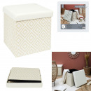 white folding pouf box