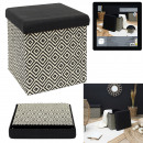 folding pouf box black braid