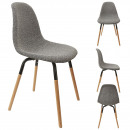 Scandinavian chair with grey fabric phenix