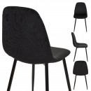 black leaf chair with metal legs