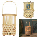 bamboo braid and handle lantern, 2-fold assorted