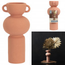 arty terracotta ceramic handle vase h25.5cm