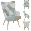 helsinki blue patchwork armchair