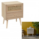 2-drawer cane wood bedside cabinet