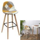 set of 2 yellow patchwork bar stools