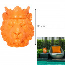 lion magnesia orange plant holder h35cm