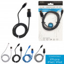 cable charge rapide 2a sync iphone tissu tresse, 4