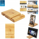 Smartphone and tablet wood stand