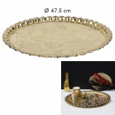 decorative gold metal tray d47.5cm