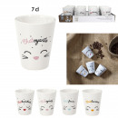 gobelet expresso chat 7cl, 4-fois assorti