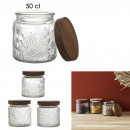 relief jar with acacia lid 50cl, 3-fold