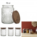 relief jar with acacia lid 70cl, 3-fold