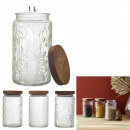 relief jar with acacia lid 100cl, 3-foi