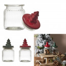 glass jar with Christmas tree lid, 2-fold assortme
