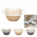 soup bowl with handles 50cl, 3-fold assorted