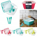 lunch box with compartments x3 and cutlery x3, 3-f