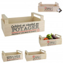 wooden vegetable crate, 2-fold assorted
