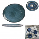 assiette galet 27.5x23cm au gres du temps bleu