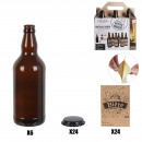 beer bottle x6 capsules and labels