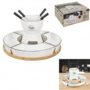 fondue box support bamboo cupx4 and p4