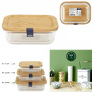lunch box in glass and bamboo 52cl