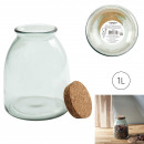 glass jar with cork lid 1l