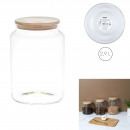 glass storage jar with wooden lid 2.9l