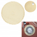 beige fringe round placemat d38cm