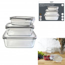 glass oven dish with hermetic cover x3