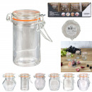 9cm glass jar with lid, 6-fold assorted