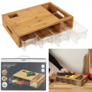 bamboo cutting board with 4 drawers 1l