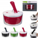 salad spinner with piston, 3-fold assorted