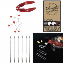 boxed set crustaceans tongs x1 pick fork x6