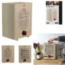 wooden wine dispenser 5l, 2-fold assorted