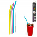 colored silicone straw x4