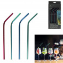 colored stainless steel straw x4 with pin