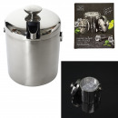 metal ice bucket with lid and clip 1.3l